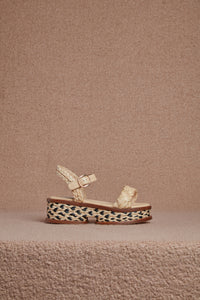 Michael Platform Sandal in Cream Raffia