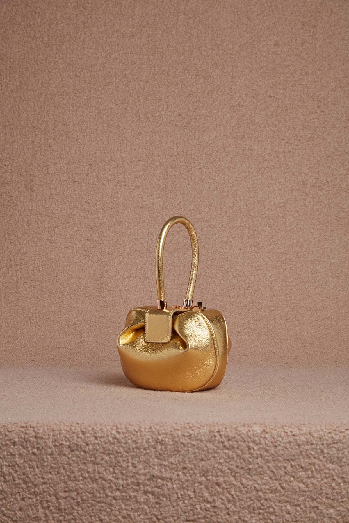 Metallic Demi Bag in Gold Nappa Leather