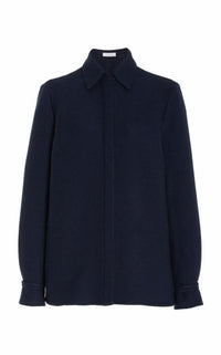 Cruz Shirt in Dark Navy Virgin Wool