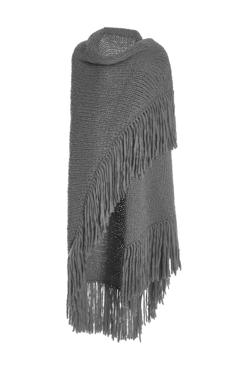 Lauren Knit Wrap in Heather Grey Welfat Cashmere