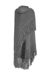 Lauren Knit Wrap in Heather Grey Welfat Cashmere