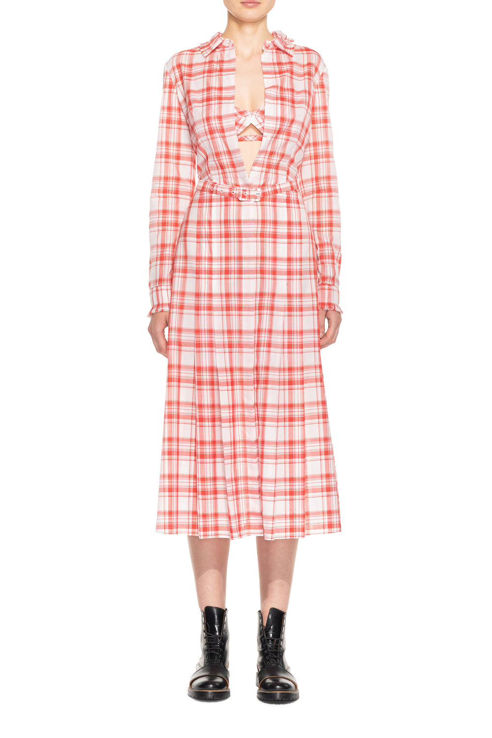 レッドチェックのアップサイクルコットンのガイアブラレット