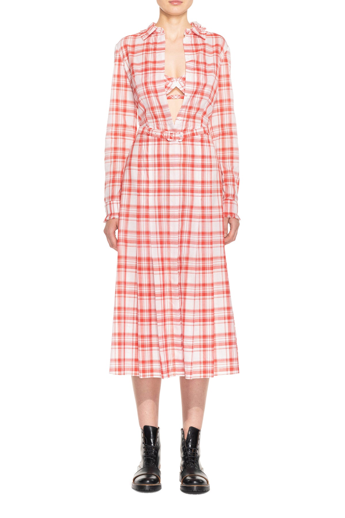 レッドチェックのアップサイクルコットンのガイアブラレット