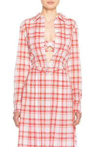 レッドチェックのアップサイクルコットンのガイアブラレット