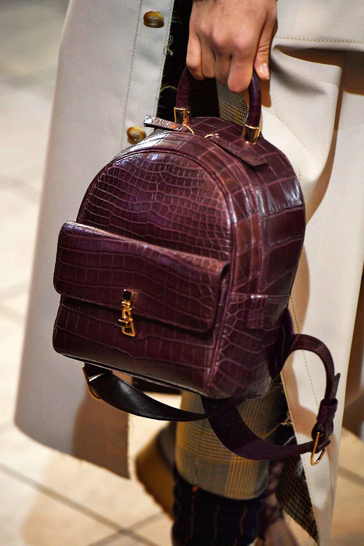 Mini Billie Backpack in Bordeaux Crocodile Leather