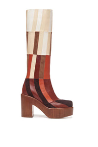 Brigade Patchwork Boot in Red Clay Multi Leather