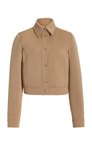 Thereza Jacket in Camel Double-Face Virgin Wool Twill