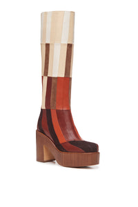 Brigade Patchwork Boot in Red Clay Multi Leather