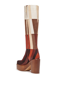Brigade Patchwork Boot in Red Clay Multi Leather