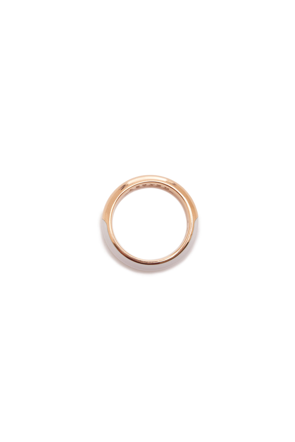 Ring in 18K Rose Gold & Vitreous Ivory Enamel