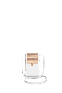 Mabel Crossbody Phone Case in Ivory Nappa Leather
