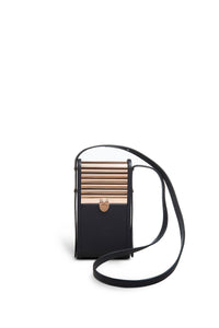 Mabel Crossbody Phone Case in Navy Nappa Leather