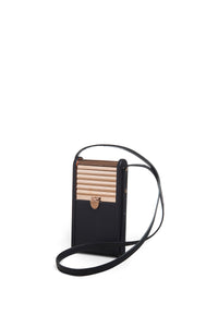 Mabel Crossbody Phone Case in Navy Nappa Leather