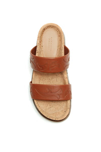 Striker Flame Platform Sandal in Cognac Nappa Leather