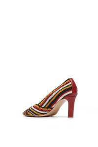 Azalea High Heel Crochet Pump in Rust Multi Nappa Leather