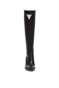 Cora High Knee Boot in Black Leather