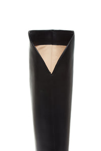 Cora High Knee Boot in Black Leather