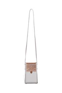 Mabel Crossbody Phone Case in Ivory Nappa Leather