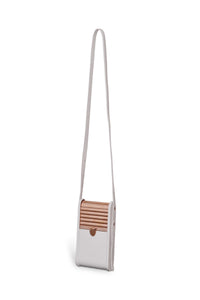 Mabel Crossbody Phone Case in Ivory Nappa Leather