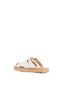 Phaon Slide Sandal in Cream Leather