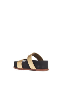Striker Platform Sandal in Gold Nappa Leather