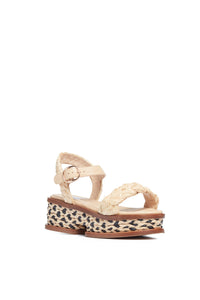 Michael Platform Sandal in Cream Raffia