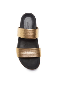 Striker Platform Sandal in Gold Nappa Leather