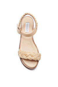 Michael Platform Sandal in Cream Raffia