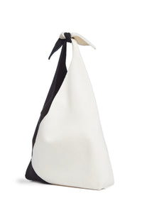 Hildegard Tote Bag in Black & Ivory Double-Face Recycled Cashmere