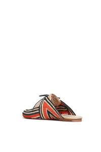 Harriet Flat Mule in Tonic Orange Raffia