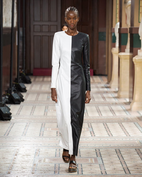 Currie Dress in Black & White Nappa Leather – Gabriela Hearst