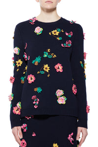 Nola Knit Sweater in Dark Navy Cashmere