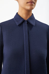 Cruz Shirt in Dark Navy Virgin Wool