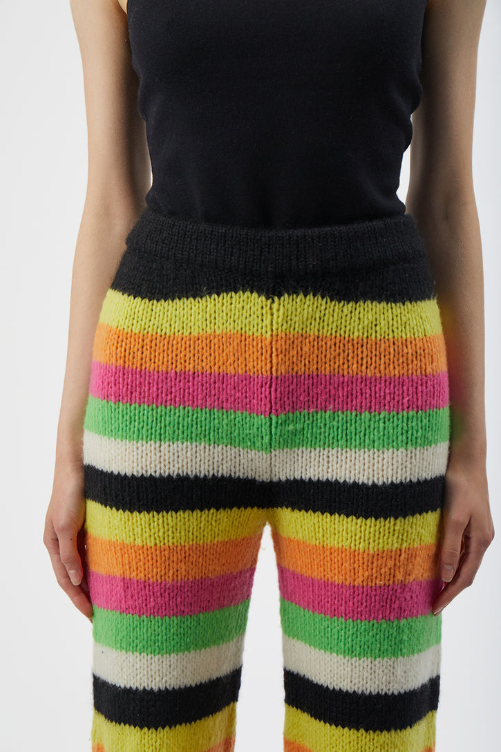Liu Knit Pant in Multi Striped Cashmere
