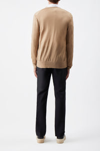 Duke Knit Cardigan in Camel Cashmere
