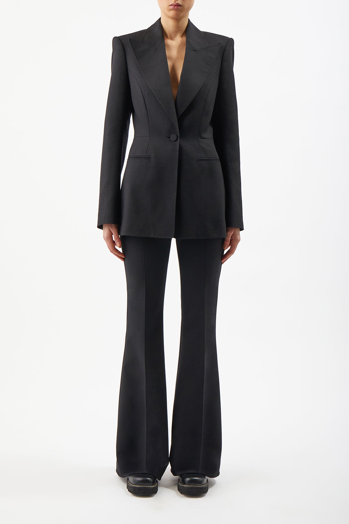 Addin Blazer in Black Cashmere Virgin Wool