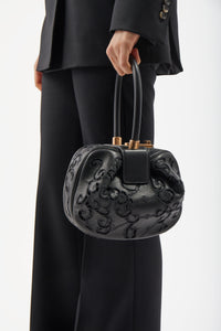 Nina Lace Bag in Black Nappa Leather