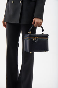 Cartuchera Makeup Bag in Navy Nappa Leather