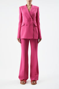 Stephanie Blazer in Fuchsia Virgin Wool Crepe