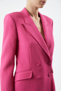 Stephanie Blazer in Fuchsia Virgin Wool Crepe