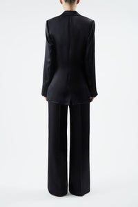 Norman Pant in Black Silk