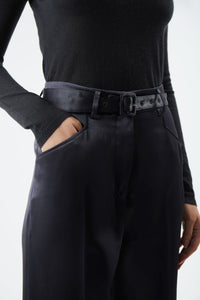 Norman Pant in Black Silk