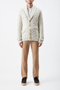Casa Knit Cardigan in Ivory Cashmere