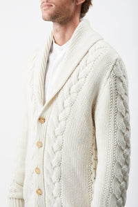 Casa Knit Cardigan in Ivory Cashmere