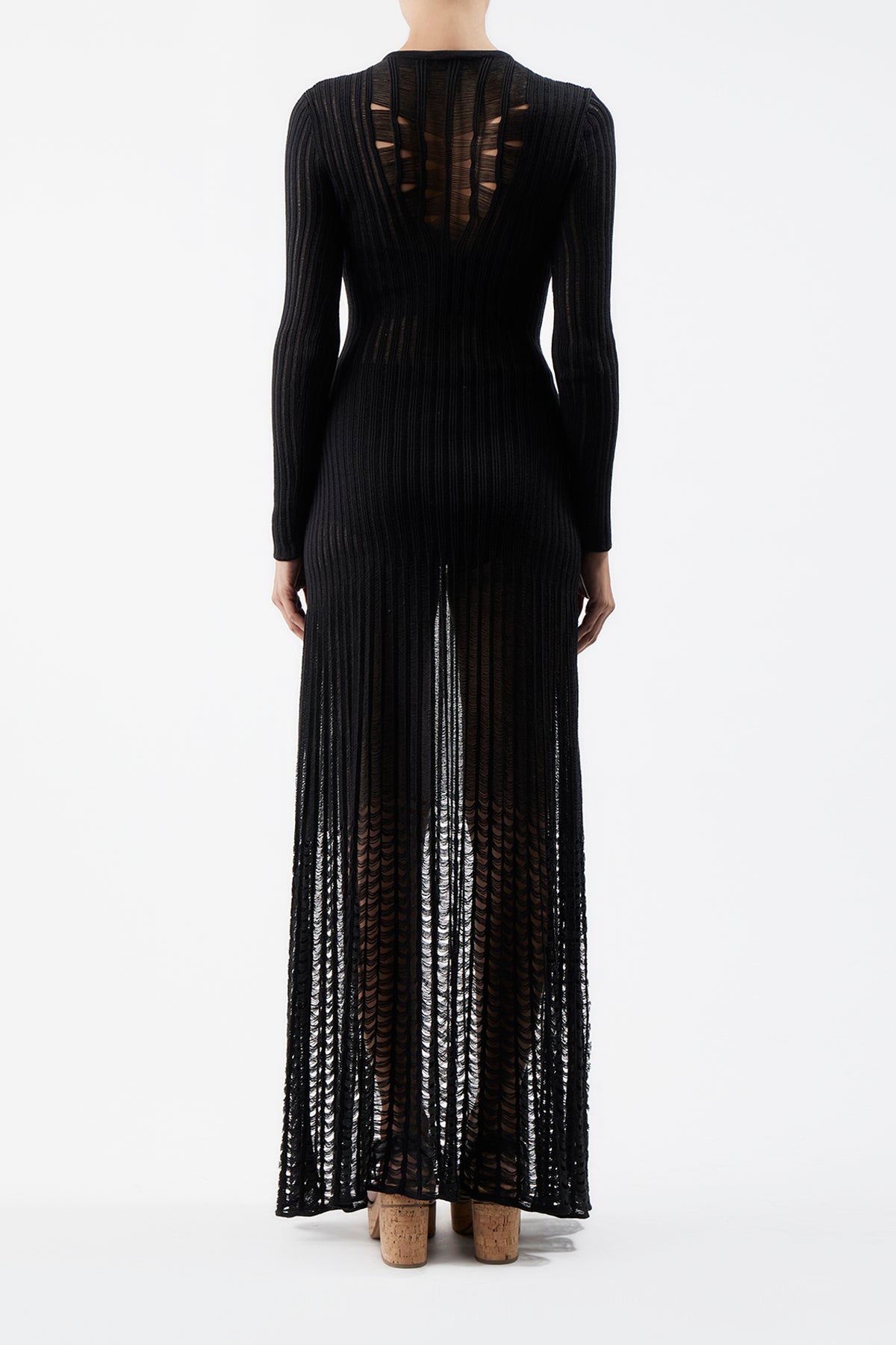 Maia Knit Dress in Black Shappe Silk
