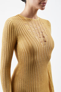 Maia Knit Dress in Gold Shappe Silk