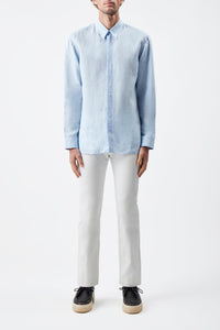 Quevedo Shirt in Light Blue Linen