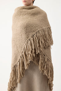 Lauren Knit Wrap in Oatmeal Welfat Cashmere