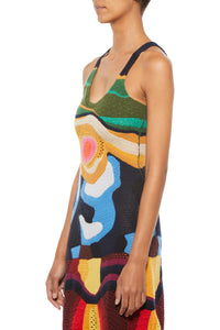 Tamra Crochet Dress in Mineral Multi Cashmere