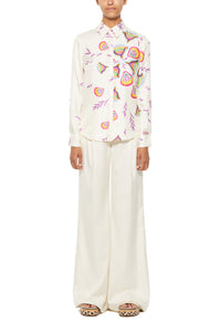 Henri Blouse in Multi Printed Silk Twill